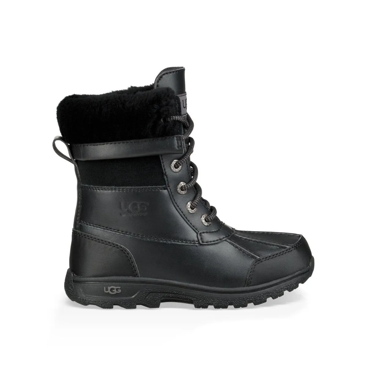 UGG Boy's Butte II CWR Waterproof Boot Black Leather