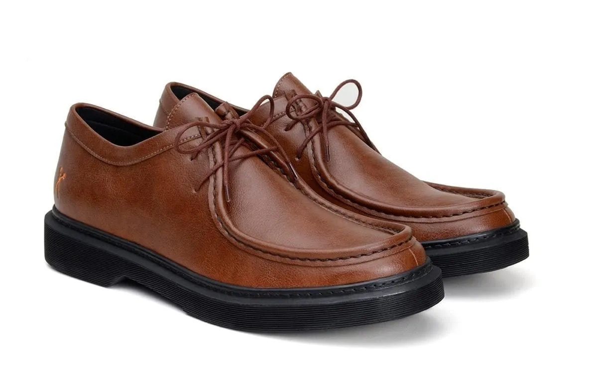 'Wallabee' vegan lace-up shoe by King55 - cognac