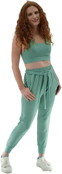 Women's Gym Jogger Pants and Bra Causal Wear Suit Set, Extra Slim Fit - Green