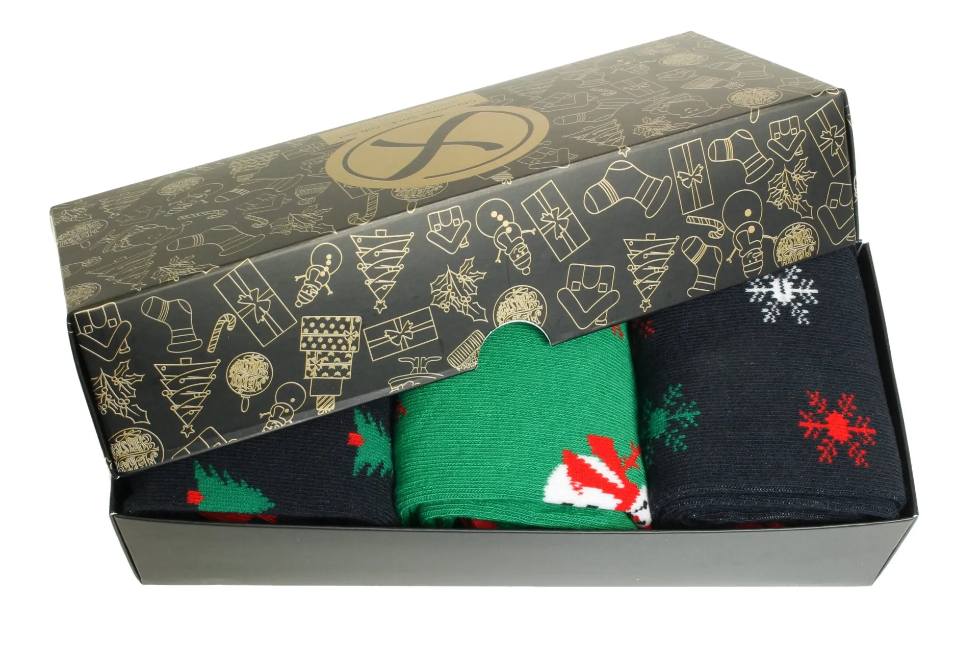 Xact Mens Christmas Xmas Socks Gift Box - UK 7-11 (3-Pack)